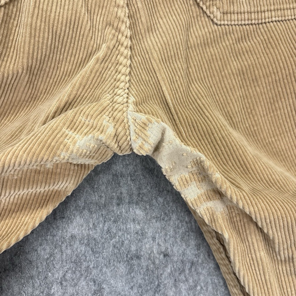 Vintage 1970s Levi's Corduroy Flare Pants 33x29 Tan Talon Zip USA Distressed - Picture 14 of 16